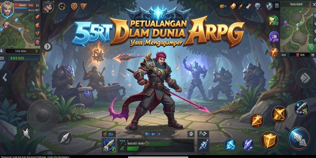 Tangkapan layar gameplay epic di 55RT yang menampilkan petualangan ARPG.