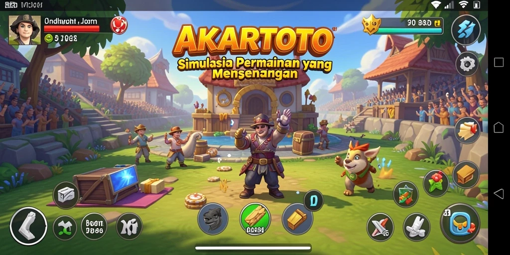 Tampilan gameplay menarik dalam AKARTOTO yang menunjukkan interaksi karakter.
