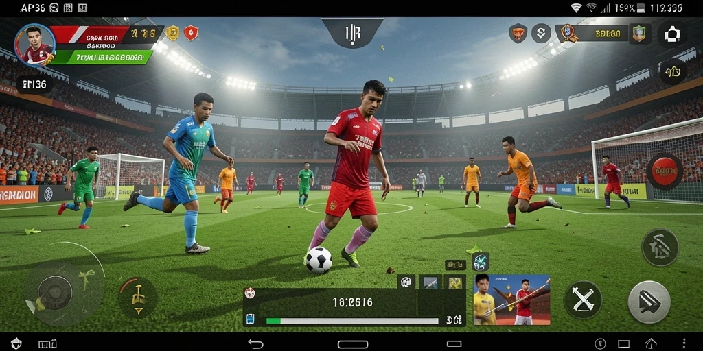 Gameplay menarik dari API36 dengan aksi sepak bola yang mendebarkan.