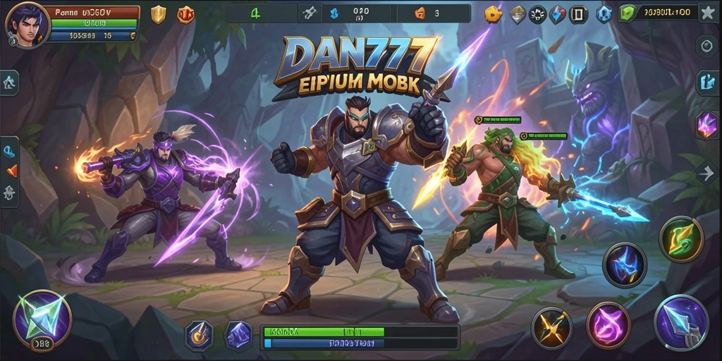 Tampilan aksi mendebarkan di permainan MOBA DAN777.