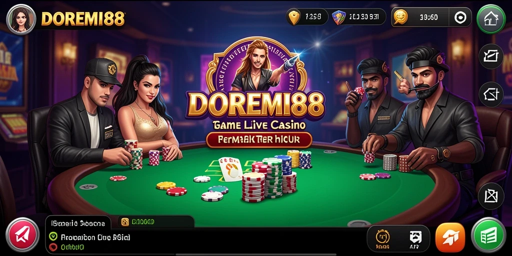 Tampilan gameplay Live Casino yang menarik dan interaktif dari DOREMI88.