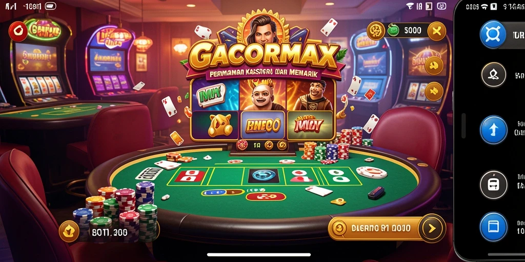 Tampilan gameplay yang mendebarkan dari GACORMAX di kasino.