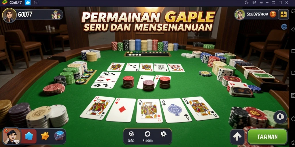 Tampilan screenshot gameplay Gaple yang mendebarkan dan seru.
