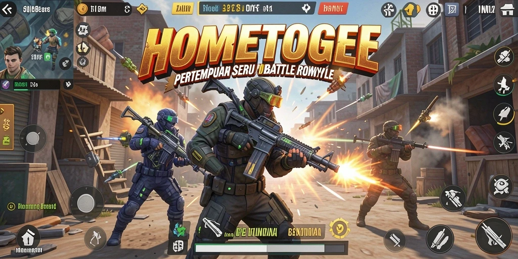 Tampilan layar pertarungan seru di HOMETOGEL.