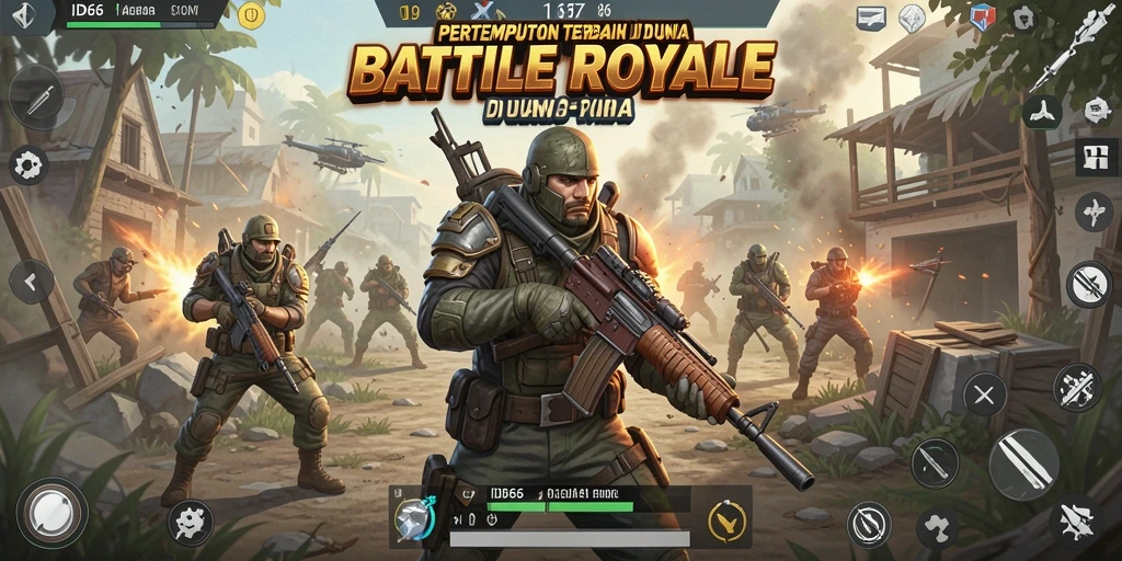 Screenshot ID66 menampilkan aksi mendebarkan dalam pertempuran Battle Royale.