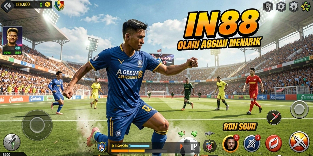 Tangkapan layar menunjukkan aksi seru gameplay olahraga.