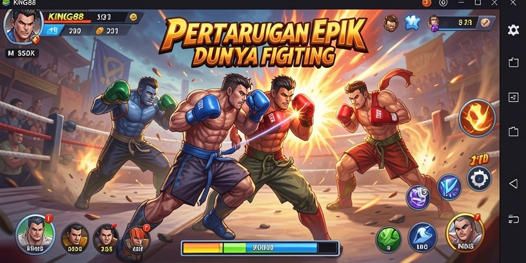 Tampilan gameplay KING88 yang penuh aksi dan mempertaruhkan kehormatan.