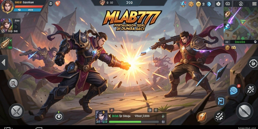 Menampilkan aksi seru dalam pertarungan gameplay MLBB777.