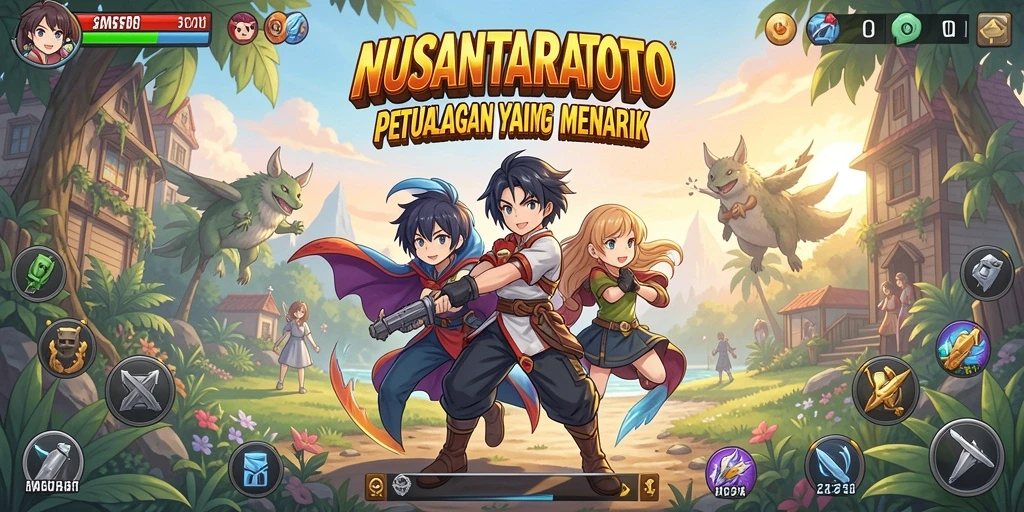 Screenshot utama NUSANTARATOTO menampilkan pertarungan karakter anime.
