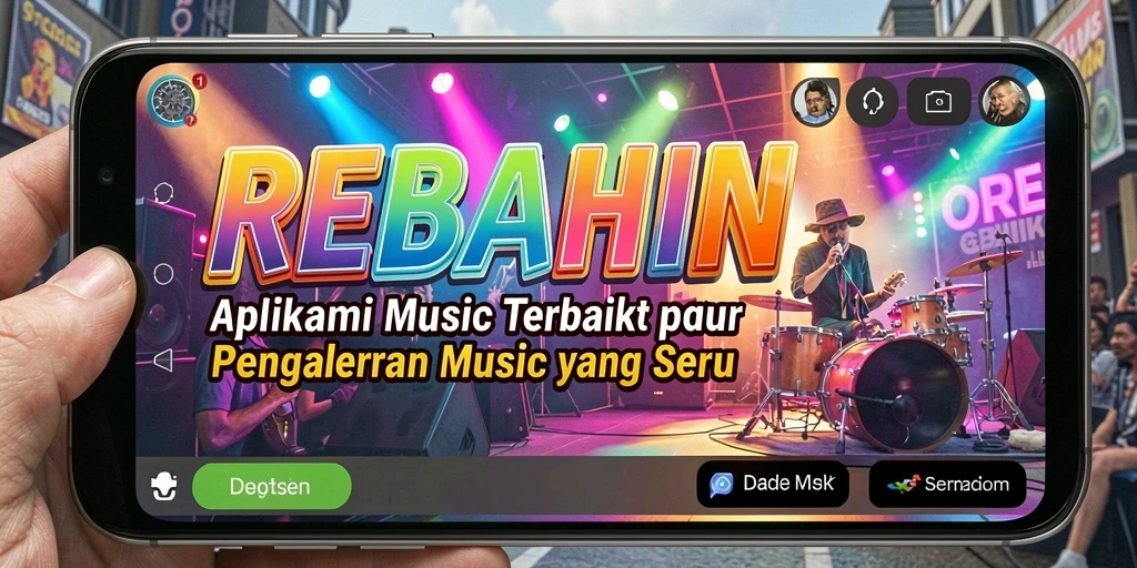 Tampilan gameplay musik yang menarik dalam REBAHIN.