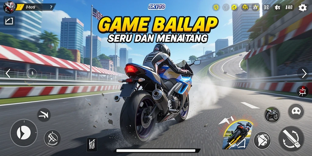 Tampilan gameplay Motor Racing yang seru dan menantang di SKY99.